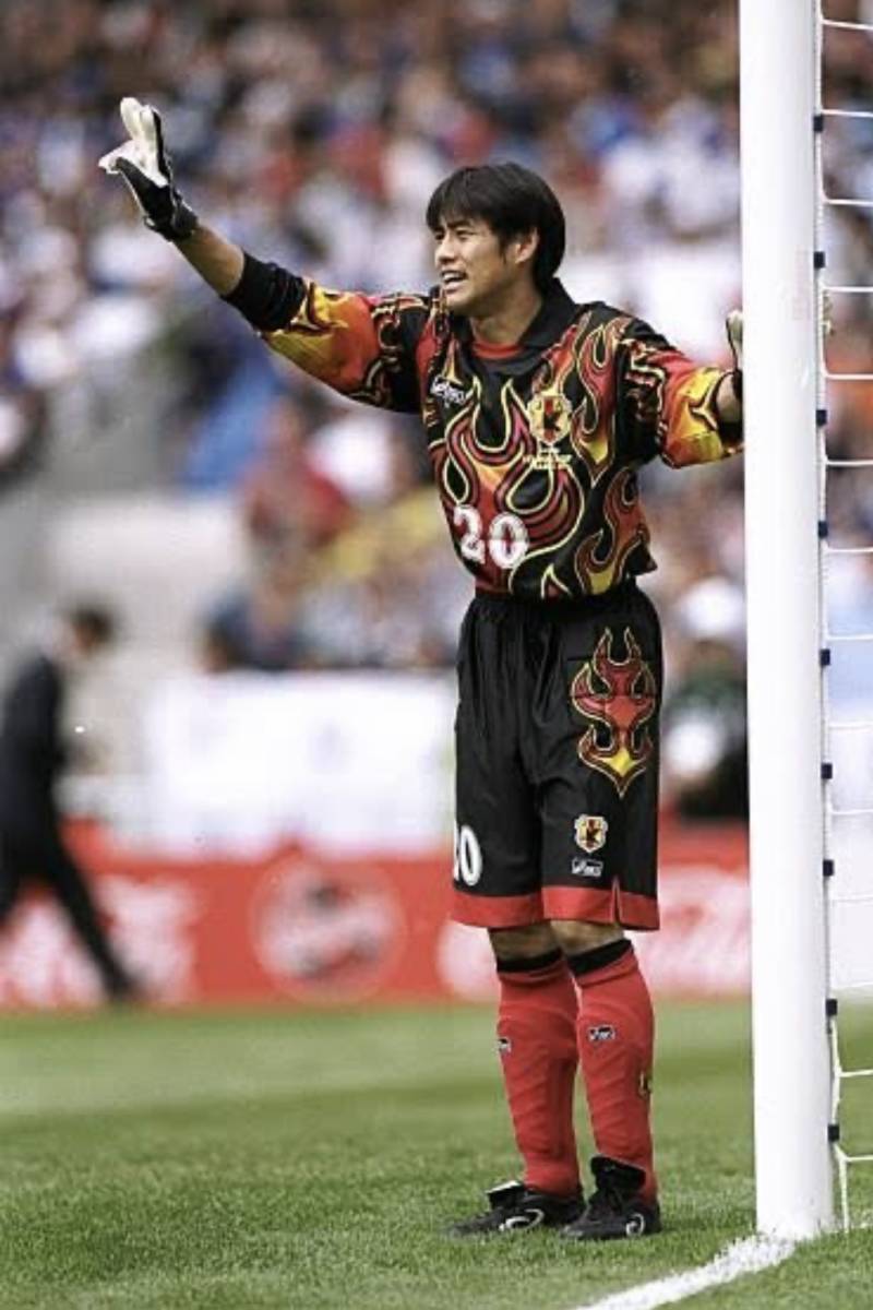 美品 98年 フランスW杯 日本代表 ユニフォーム asics ファイヤー 炎