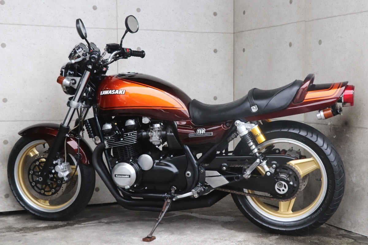 Kawasaki ゼファー750タンク ダークブラウン/ゴールド Kawasaki