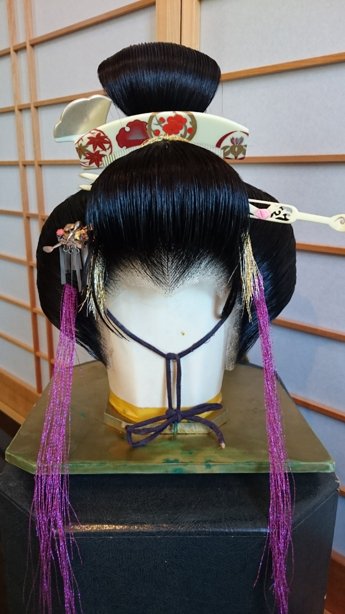 日本髪かつら 桃割れ 舞台 舞踊 大衆演劇 小サイズ 軽量 桃割れ かつら