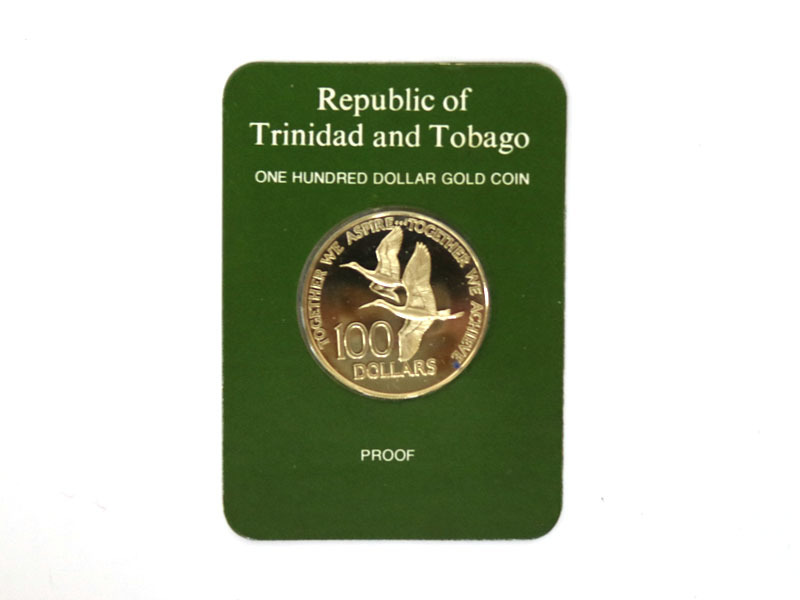 トリニダード・トバゴ 100ドル ゴールド 1976年 1976年度トリニダード