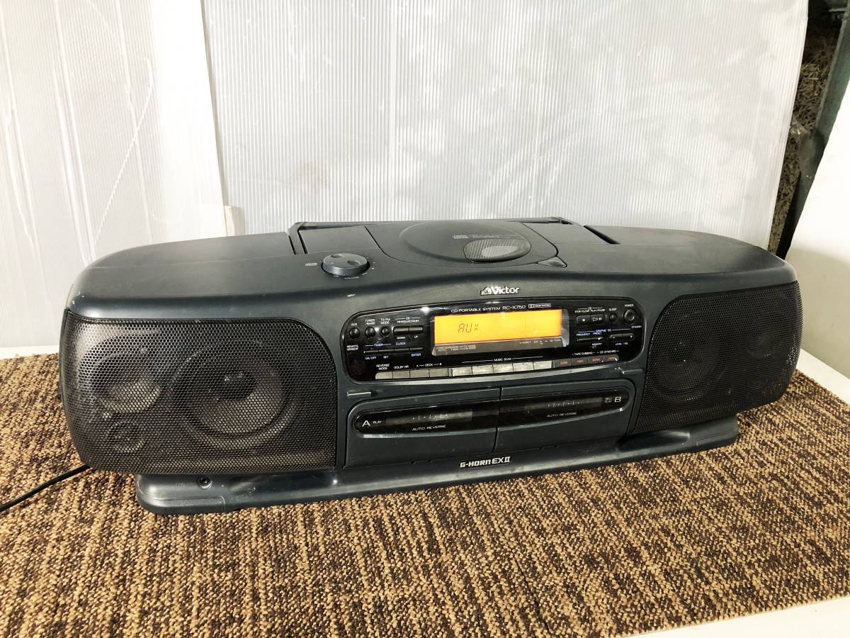 Victor RC-X750 Wラジカセ 元箱＆リモコン付き！ Victor RC-X750 W