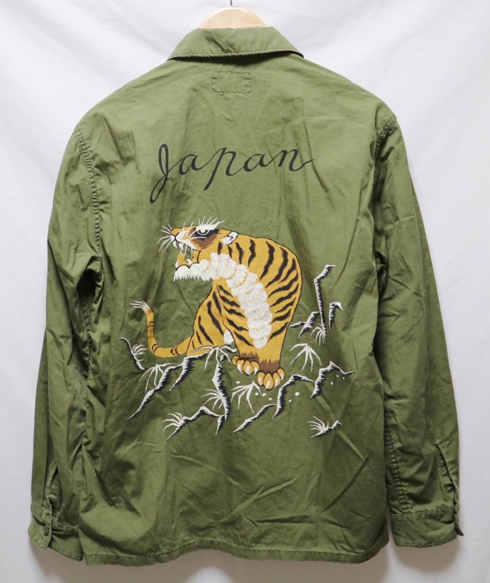 18SS WACKO MARIA ワコマリア ミリタリーシャツ M バック 虎プリントの