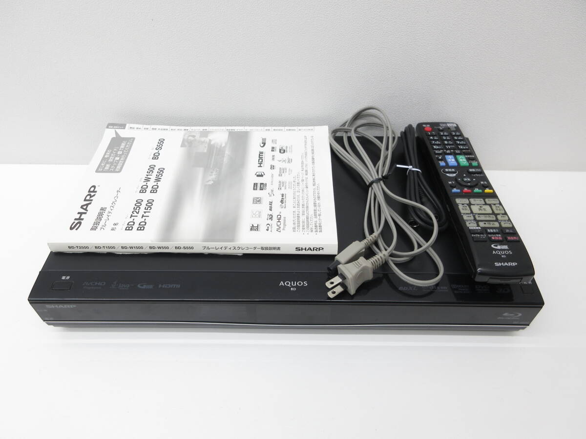 SHARP BD-W1500 ブルーレイレコーダー リモコン·説明書付き SHARP BD
