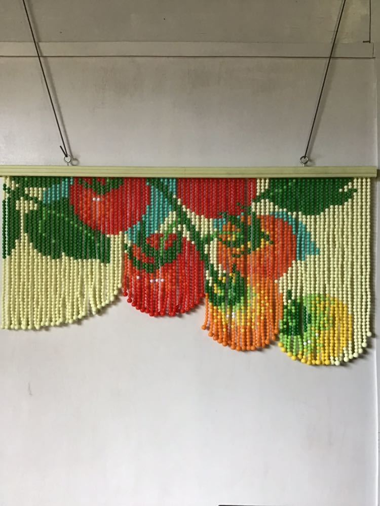 ビーズのれん、スキルスクリーン ひまわり 高級手芸スクリーン 未使用