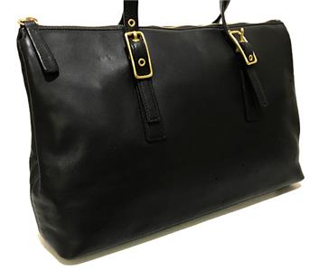 NEW Coach 90's Vintage Black Leather Large Legacy Zip Satchel Tote