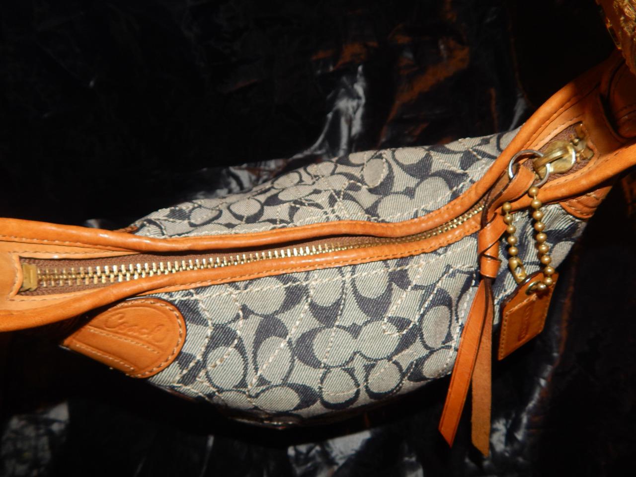 COACH 11781 Bleecker Floral Appliqué Crossbody Hobo Denim Jacquard