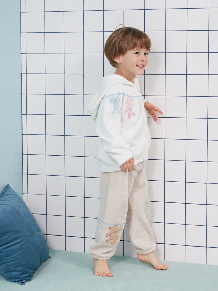 KIDS】エアリーモコウォッシングアニマルジャガードパーカ(パーカ