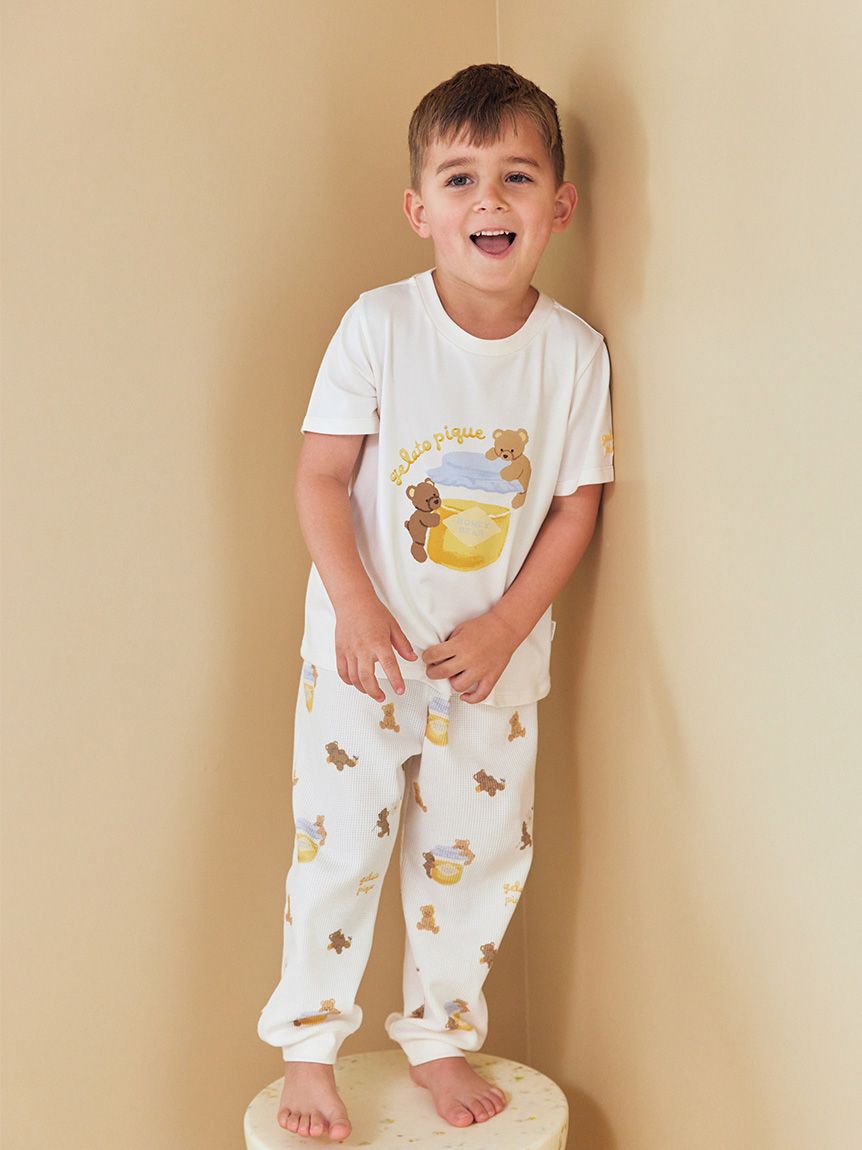 KIDS】はちみつベア柄ワンポイントTシャツ(カットソー＆Tシャツ