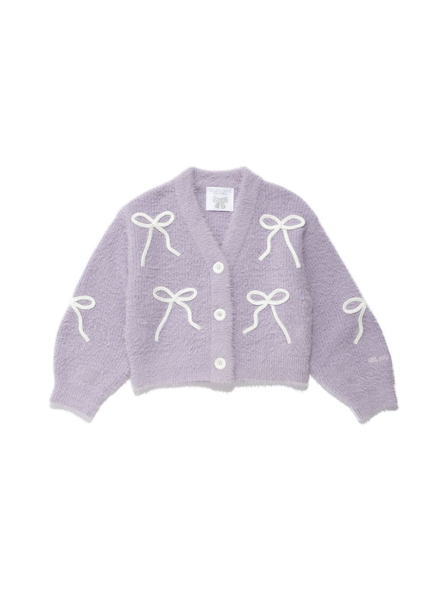 JUNIOR】リボンフェザーカーディガン&ショートパンツセット(トップス