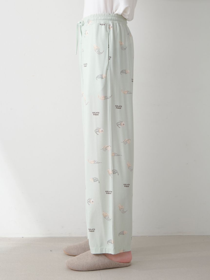 HOMME】sleeping cat 総柄ロングパンツ(ロングパンツ)｜ルームウェア