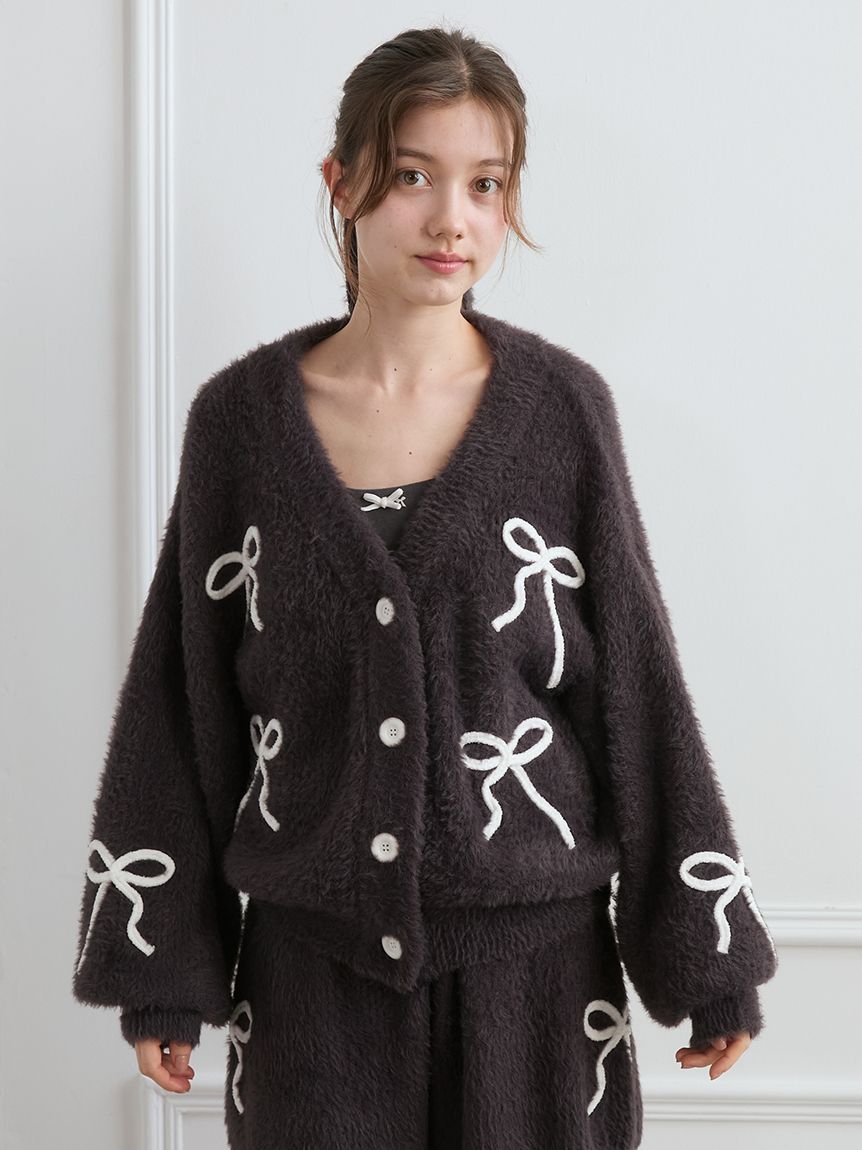 リボンフェザーカーディガン(カーディガン・ガウン)｜ルームウェア