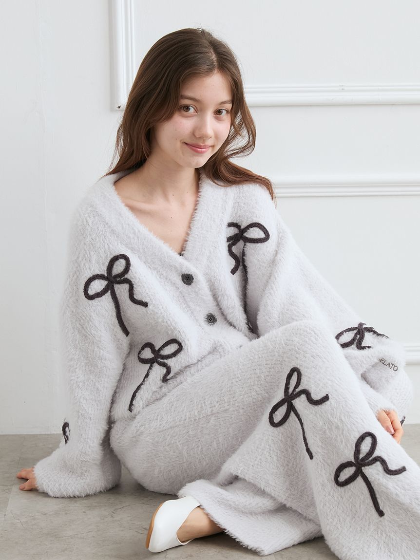 リボンフェザーカーディガン(カーディガン・ガウン)｜ルームウェア