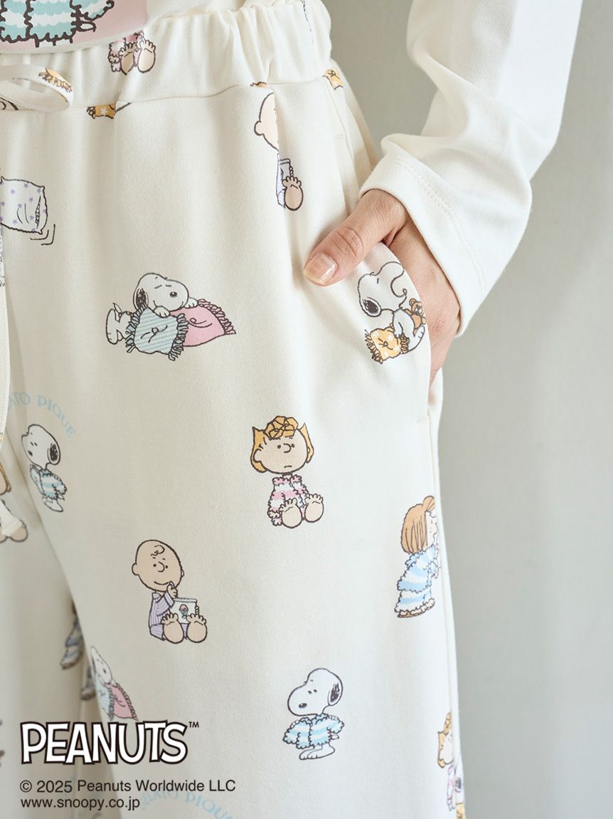 PEANUTS】オリジナルアート 総柄ロングパンツ(ロングパンツ)｜ルーム