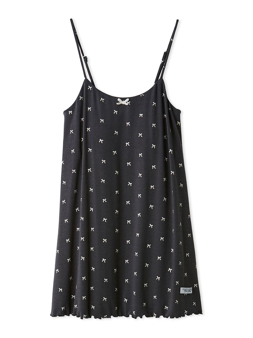 針抜きリボン柄カップインキャミソール(キャミソール)｜ルームウェア