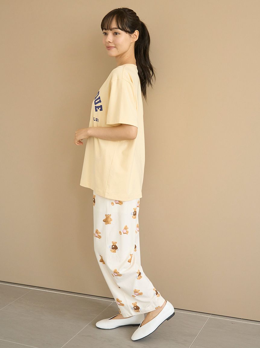 ONLINE限定】スポーティーベアワンポイントTシャツ＆総柄ロングパンツ