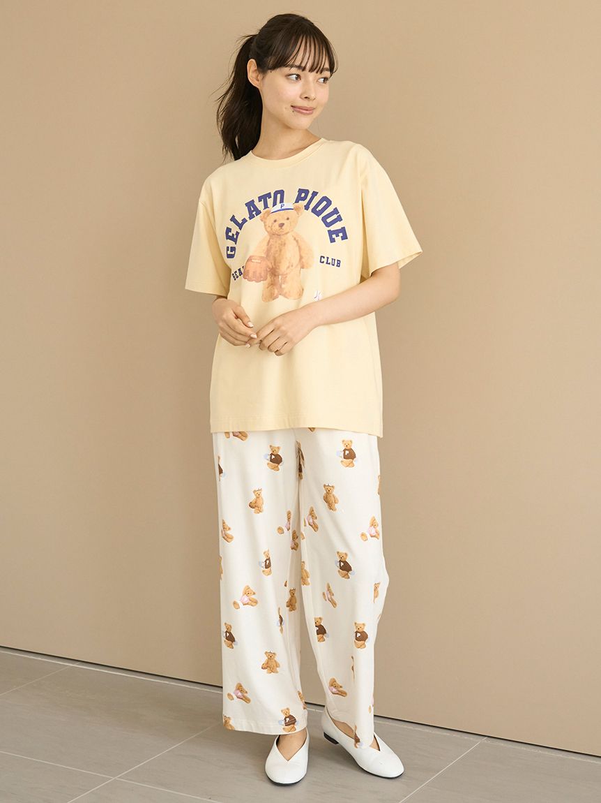 ONLINE限定】スポーティーベアワンポイントTシャツ＆総柄ロングパンツ