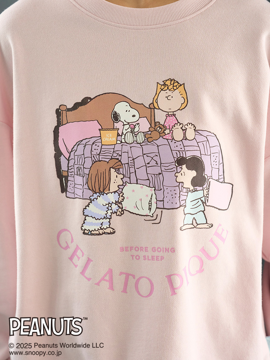 PEANUTS】オリジナルアート ワンポイント裏毛プルオーバー(カットソー