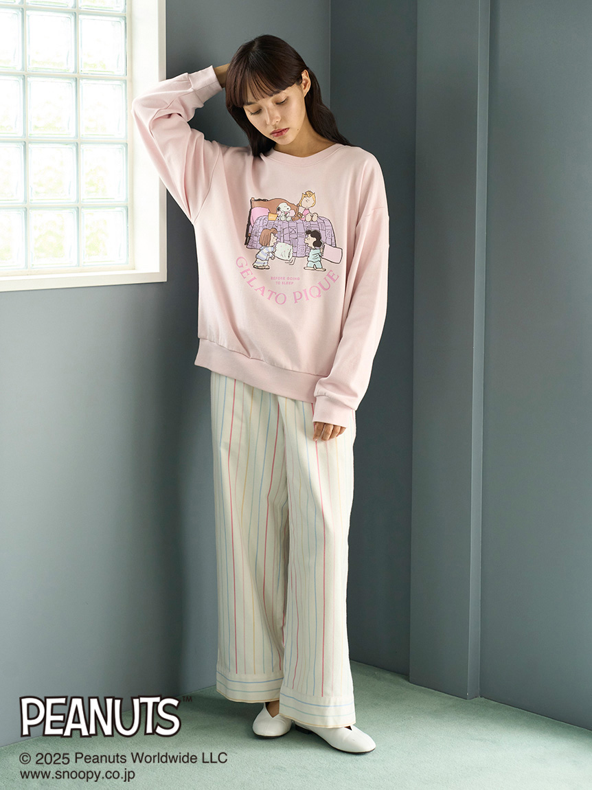 PEANUTS】オリジナルアート ワンポイント裏毛プルオーバー(カットソー