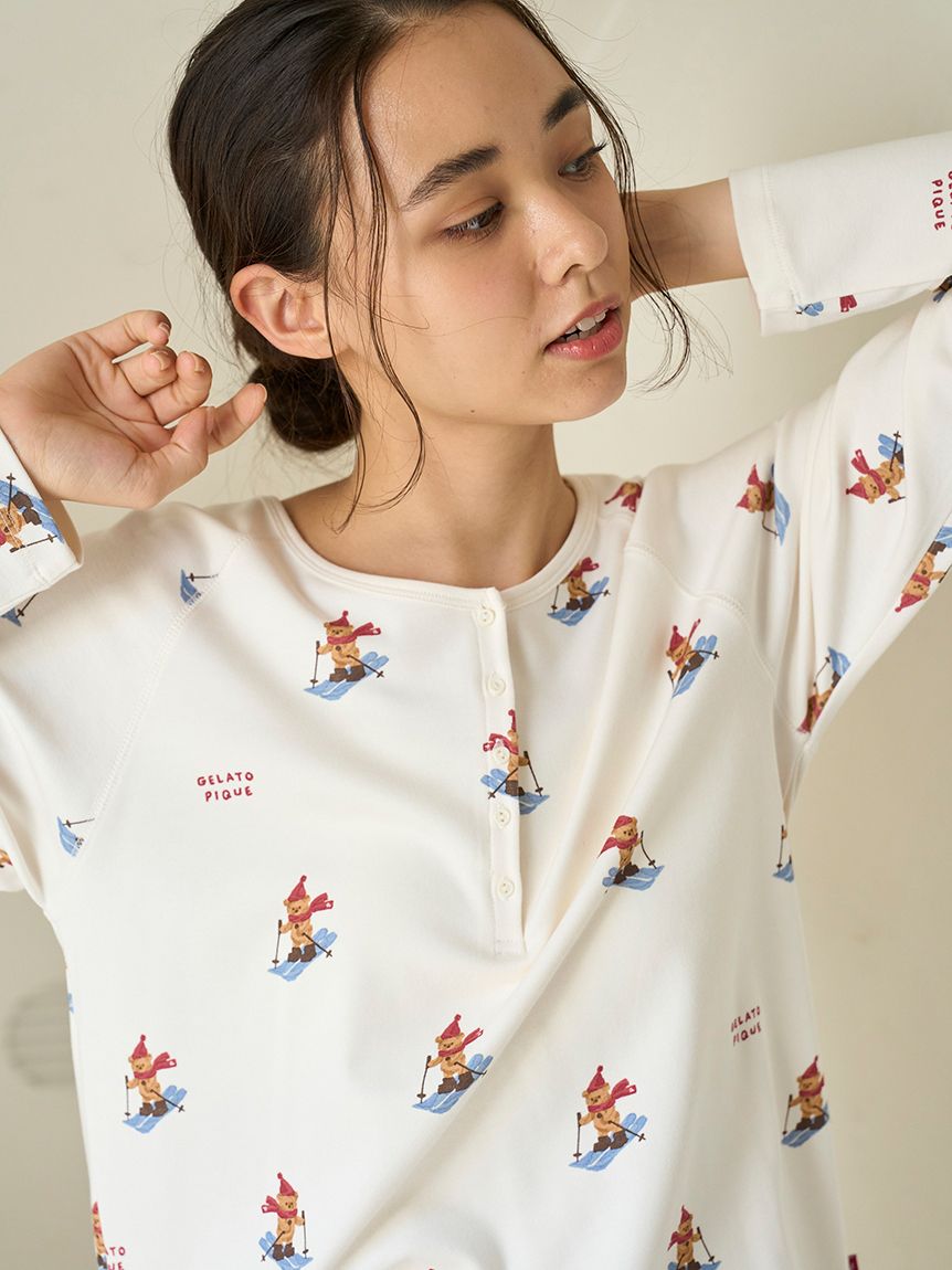HOLIDAY】スキーベア柄ロンT(カットソー・Tシャツ)｜ルームウェア
