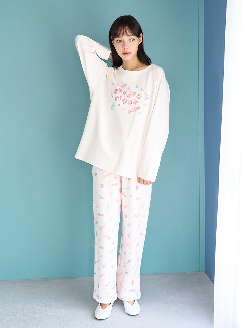 キャンディワンポイントロンT(カットソー・Tシャツ)｜ルームウェア