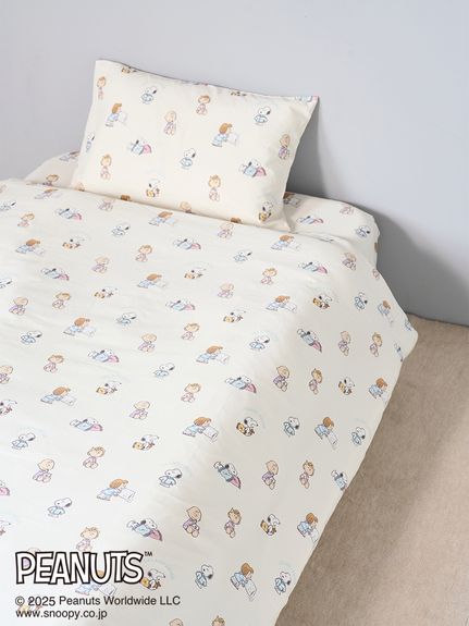 PEANUTS】オリジナルアート 総柄寝具3点セット（シングル）(寝具