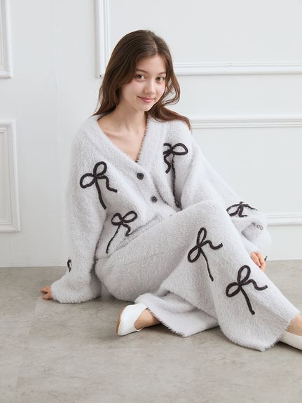 リボンフェザーロングパンツ(ロングパンツ)｜ルームウェア・パジャマ