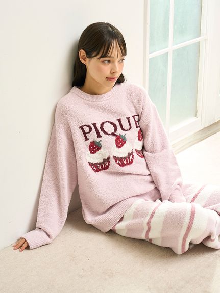 モチーフジャガードボーダーロングパンツ(ロングパンツ)｜ルームウェア