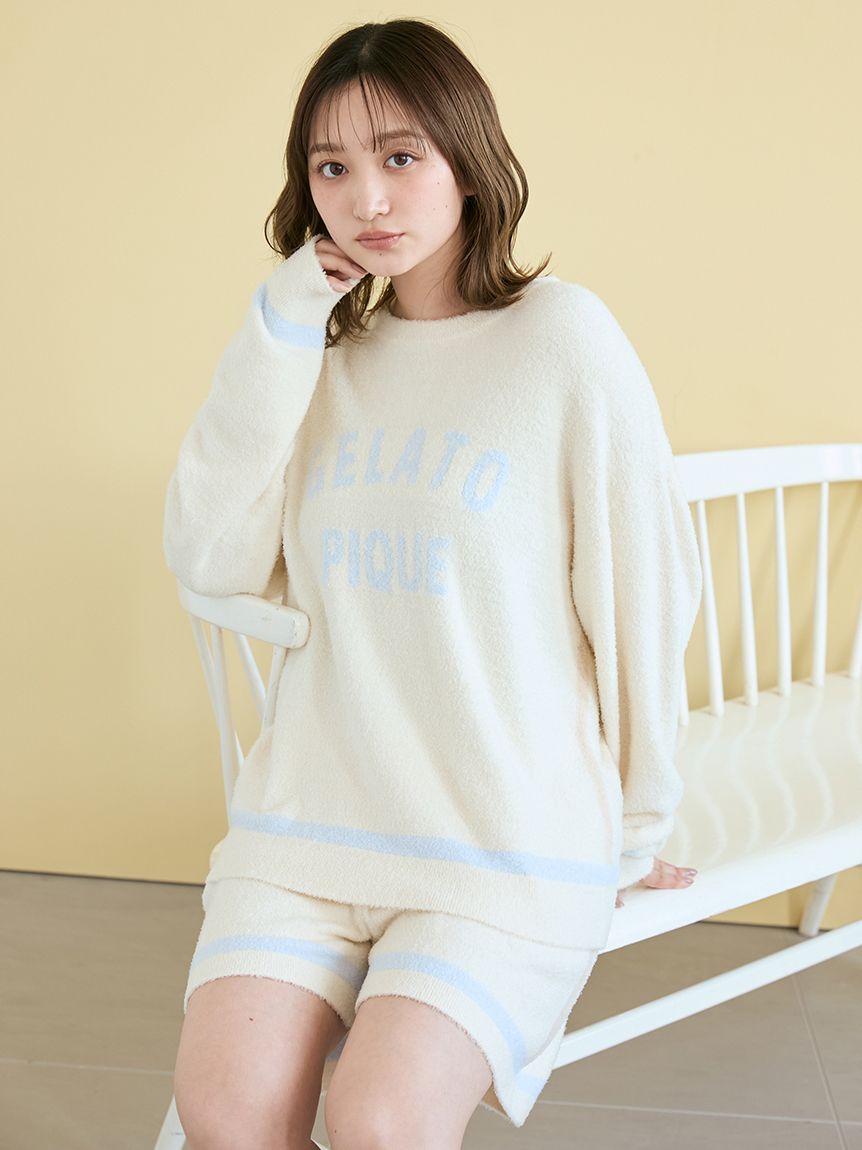 スムーズィートリム長袖プルオーバー(ニットプルオーバー)｜ルーム