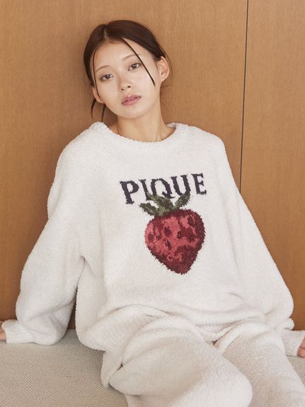 メランジストロベリージャガードプルオーバー(ニットプルオーバー