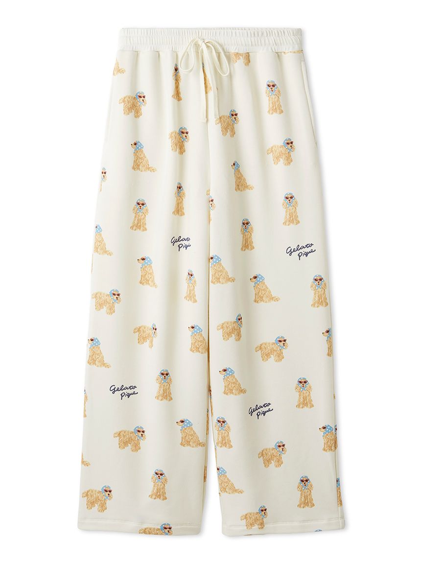 スカーフDOG柄ロングパンツ(ロングパンツ)｜ルームウェア・パジャマ