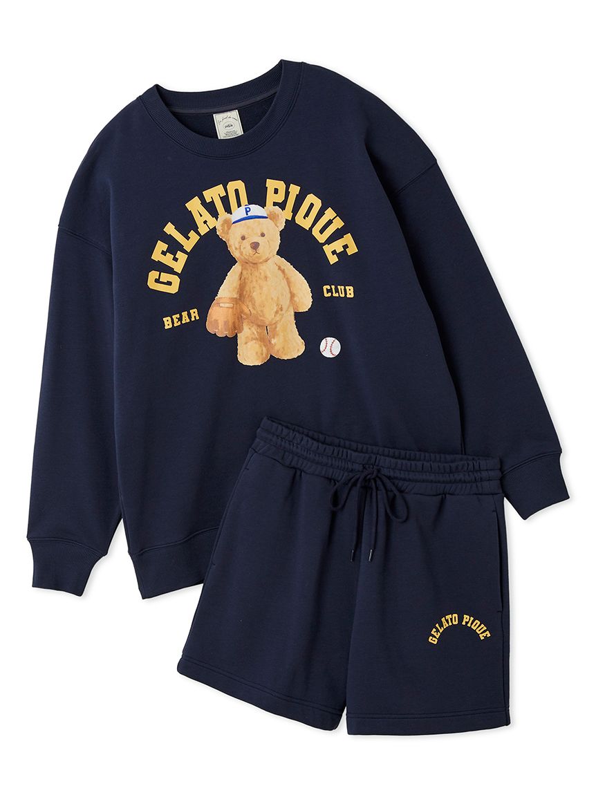 ONLINE限定】スポーティーベア裏毛プルオーバー＆裏毛ショートパンツ
