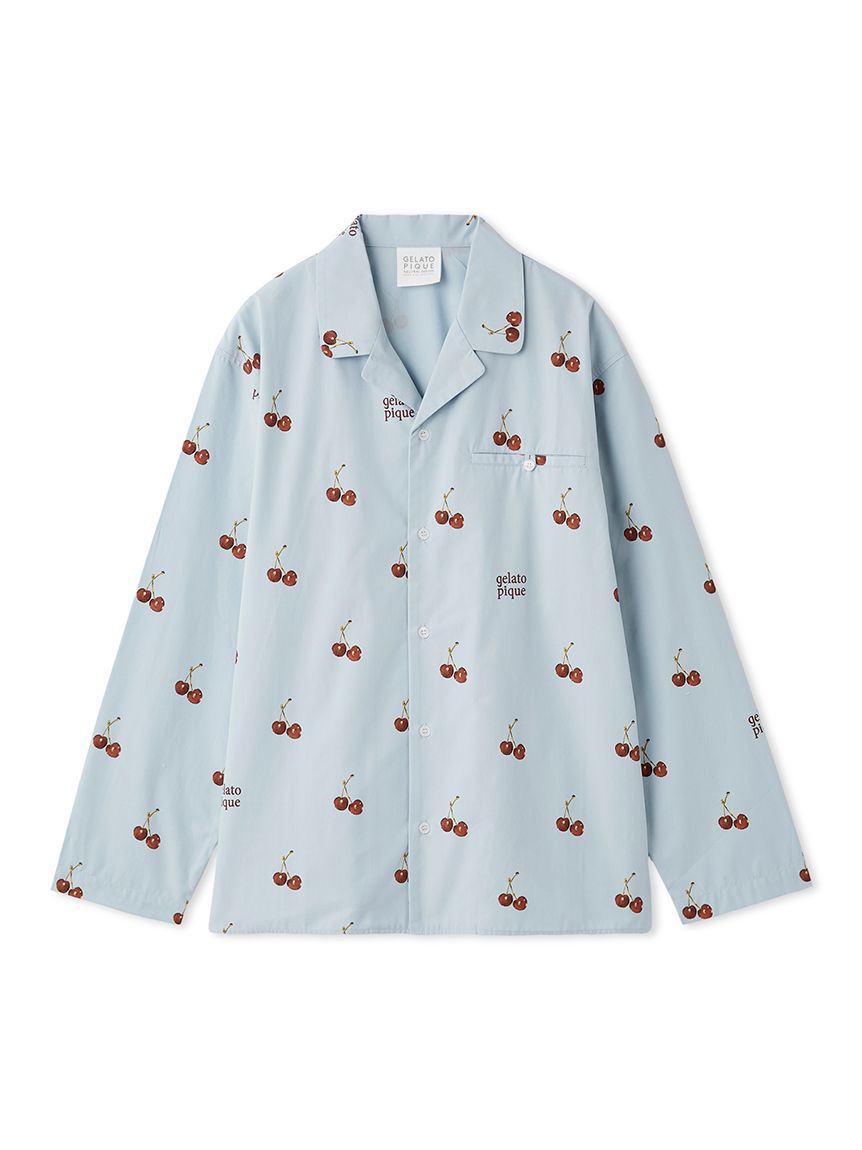 UNISEX】チェリー柄シャツ(トップス)｜ルームウェア・パジャマ通販の
