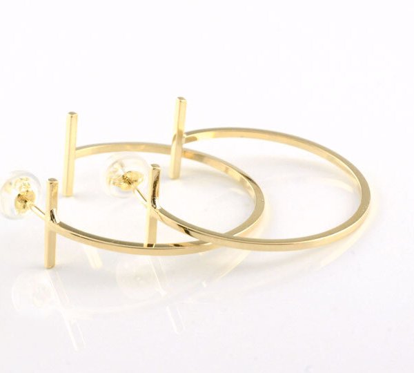 ピアス k18 レディース フープピアス イエローゴールドk18 18金 大人