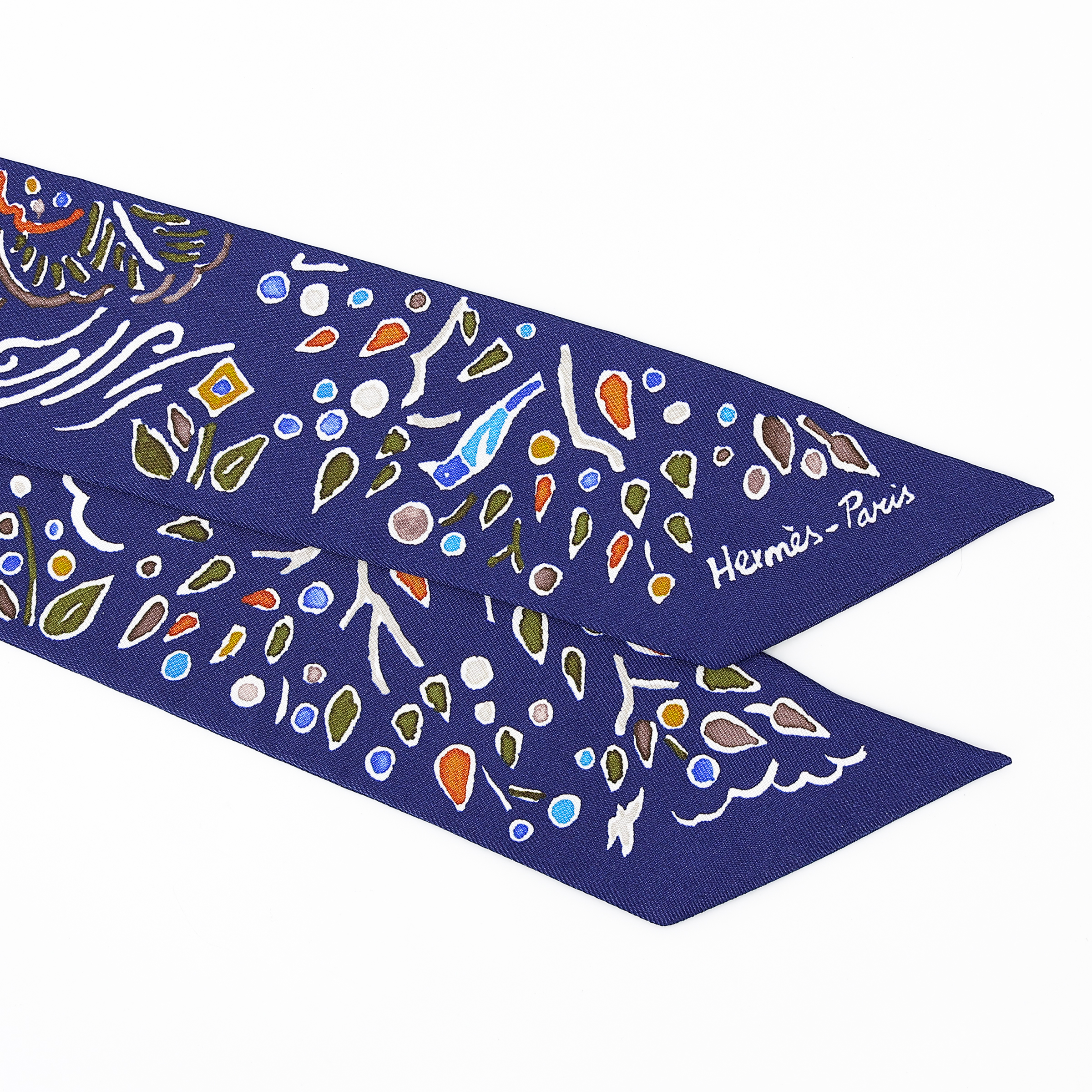 ランク N 新品 HERMÈS エルメス ツイリー 春の島 パープル ブルー