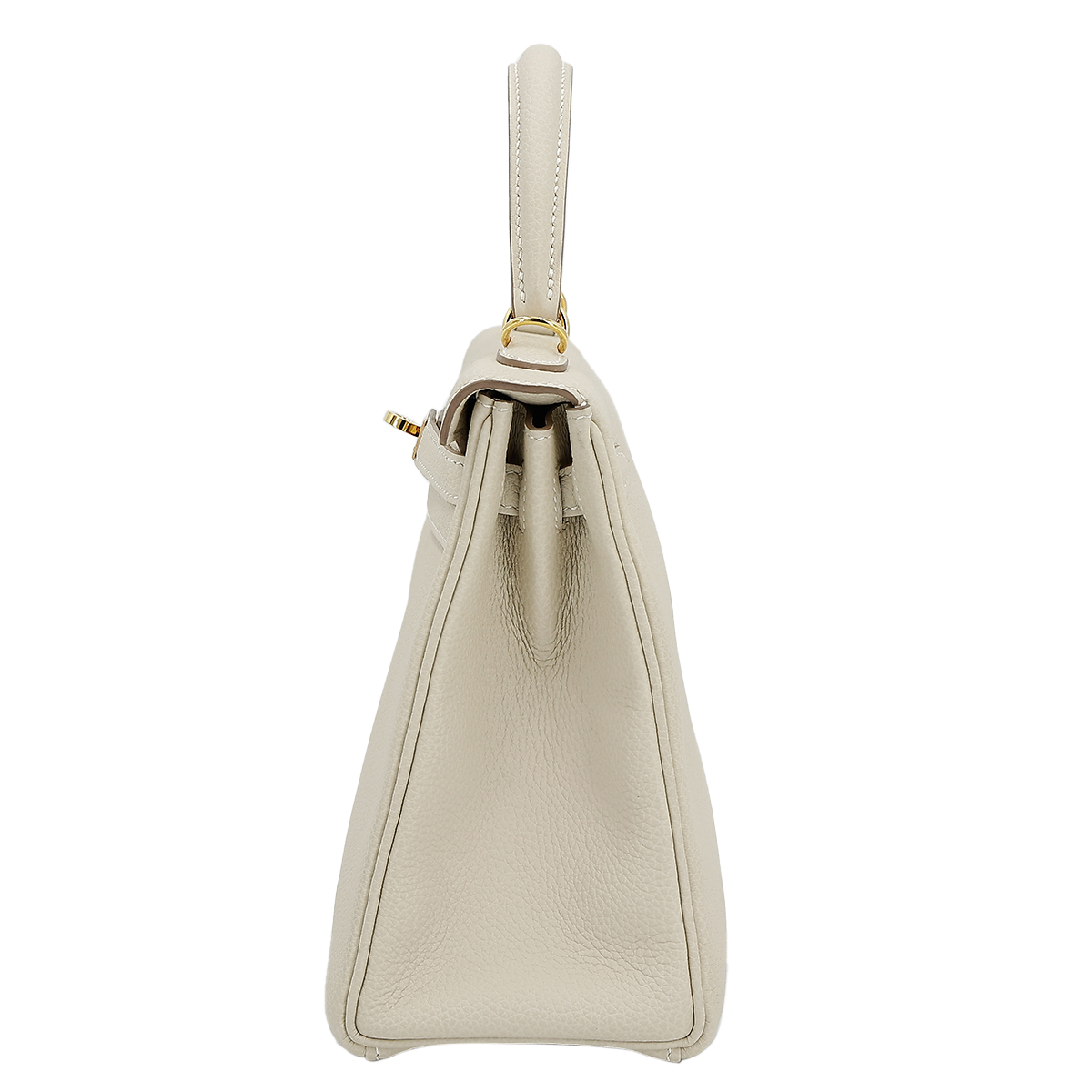 HERMÈS Kelly 25 handbag in Craie Togo leather with Gold hardware