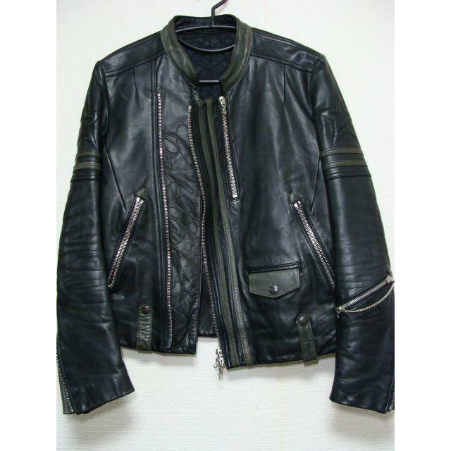 黒レザーライダースジャケットコールブラック coalblack