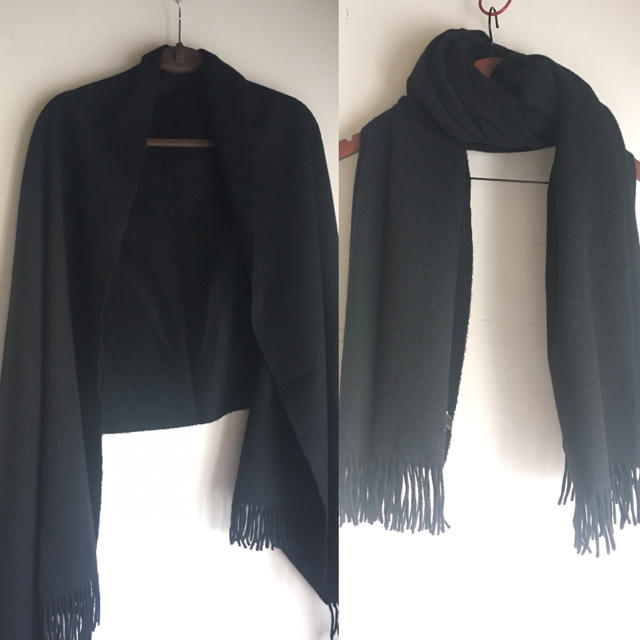 Christian Dior - 黒 カシミア大判ストール 美品 クリスチャン