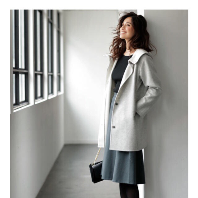 PLST - プラステ ウールテンセルリバースタンドフードコートの通販 by