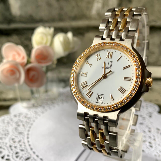 Dunhill - 【美品】dunhill ダンヒル 腕時計 ダイヤベゼル K18 SS