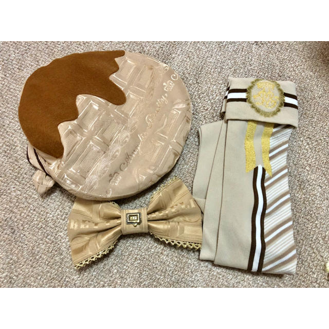 Angelic Pretty - Angelic Pretty チョコレート ベレー帽＋バレッタ＋