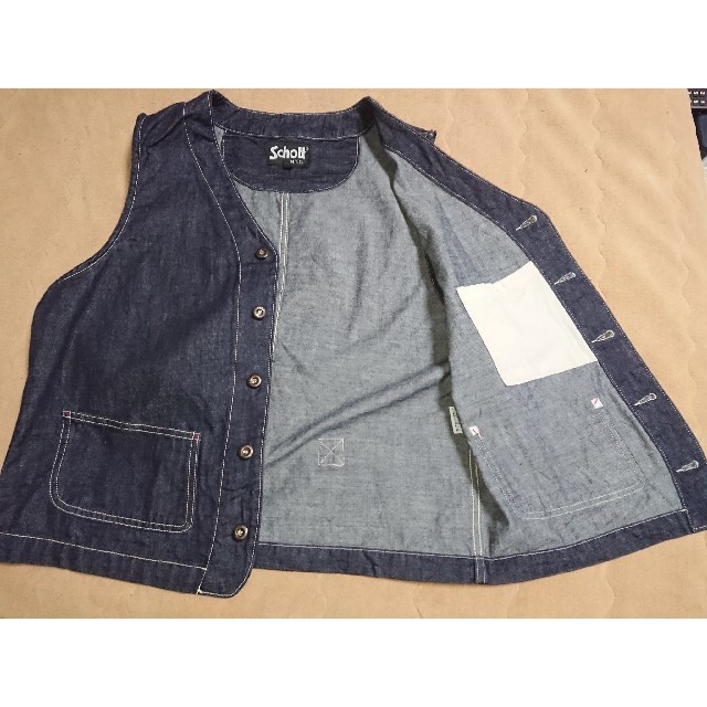 Schott デニムベスト XL Schott ベスト XL デニム ストライプ ブラック