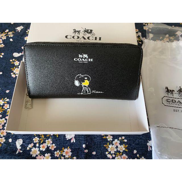 COACH - COACHコーチ長財布 F53773 ブラック スヌーピー女性財布