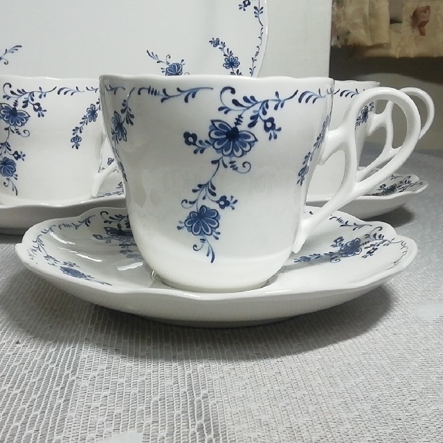 Noritake - 廃盤 ノリタケ サロンセット カップ ソーサー 5客 大皿1枚