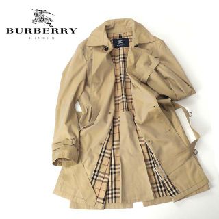 BURBERRY - BURBERRY LONDON シルク混コットン裏チェック トレンチ