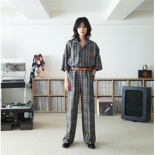 SUNSEA - sunsea 19ss linen チェックセットアップ［破格］の通販 by