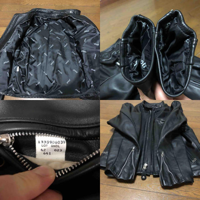 schott - 美品‼️schott立襟シングルライダース641 42インチ インナー