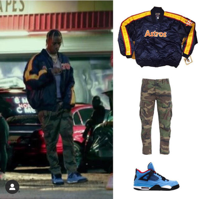 travis scott着用ヒューストンアストロズ マジェスティック ジャケット