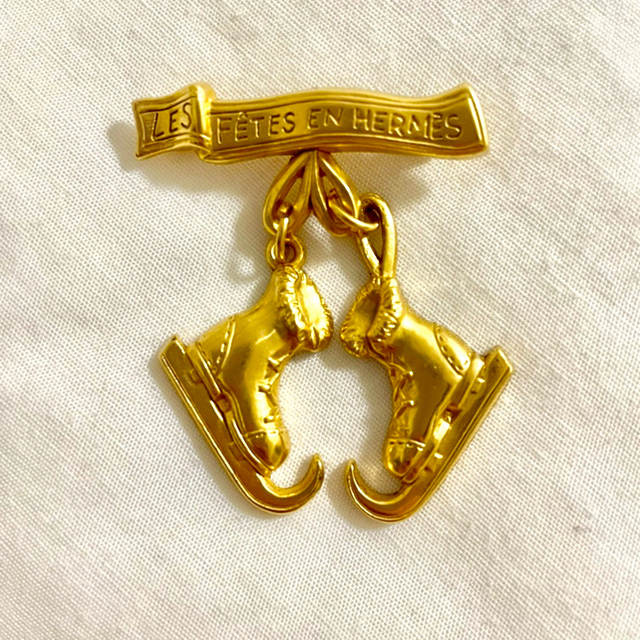 F*n様 エルメス HERMES スケートシューズ ブローチ スケート靴 ゴール