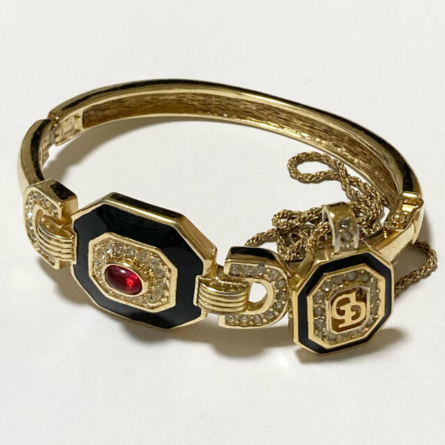 希少 オールド ディオール トロッター ロゴ ボルドー ブレスレット