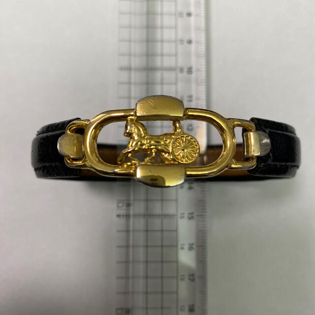 CELINE - セリーヌ ヴィンテージ 馬車モチーフ レザーブレスレット